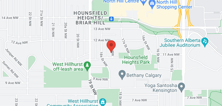 map of 1213 18 Street NW